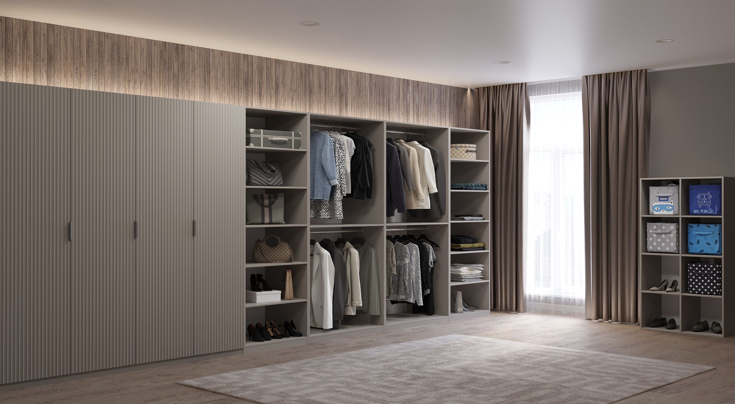 Шкаф Париж ,серый  